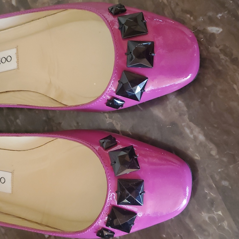 Like NEW Jimmy Choo Fuschia Ballet Flats - Picture 7 of 13